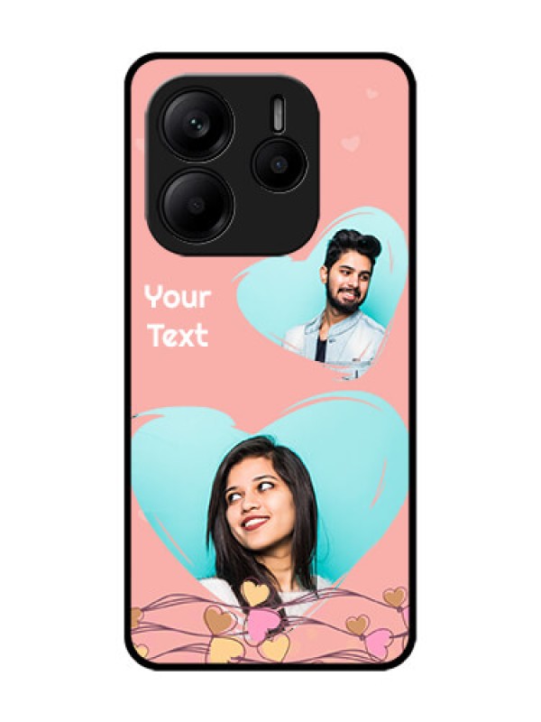 Custom Redmi Note 14 SE 5G Custom Glass Phone Case - Love Doodle Design