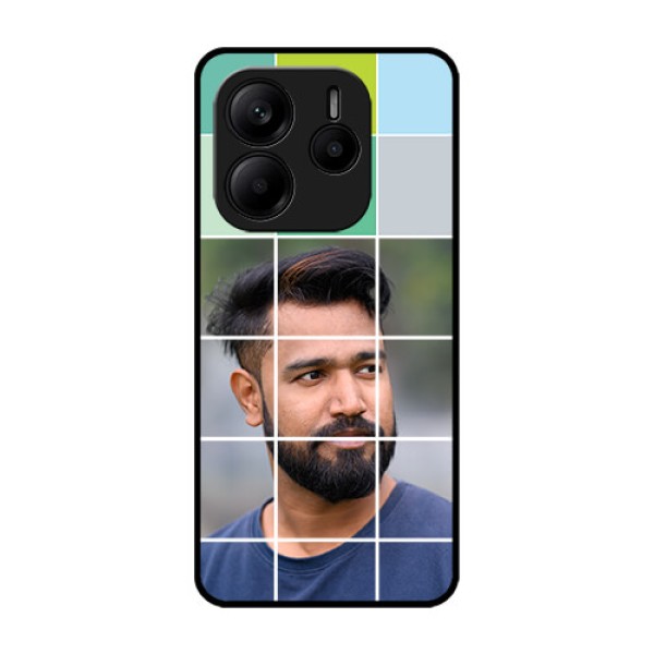 Redmi Note 14 SE 5G Custom Glass Phone Case - With White Box Pattern Redmi Note 14 SE 5G Custom Glass Phone Case - With White Box Pattern