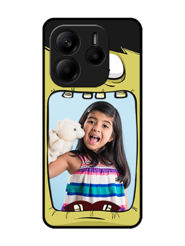 Custom Redmi Note 14 SE 5G Custom Glass Phone Case - Cartoon Monster Back Case Design