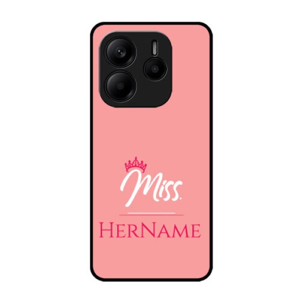 Redmi Note 14 SE 5G Custom Glass Phone Case - Mrs With Name Design