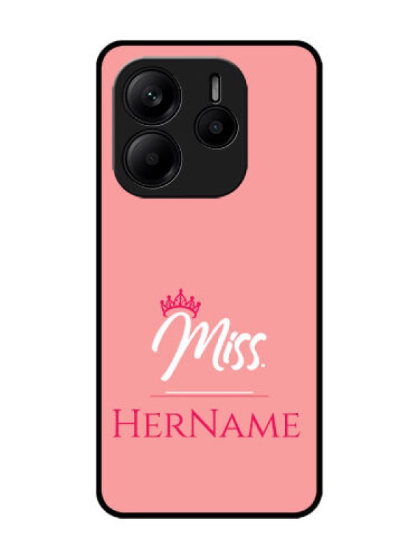 Custom Redmi Note 14 SE 5G Custom Glass Phone Case - Mrs With Name Design