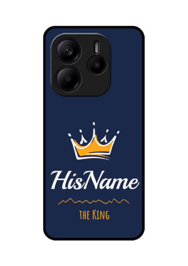 Redmi Note 14 SE 5G Custom Glass Phone Case - King With Name Design