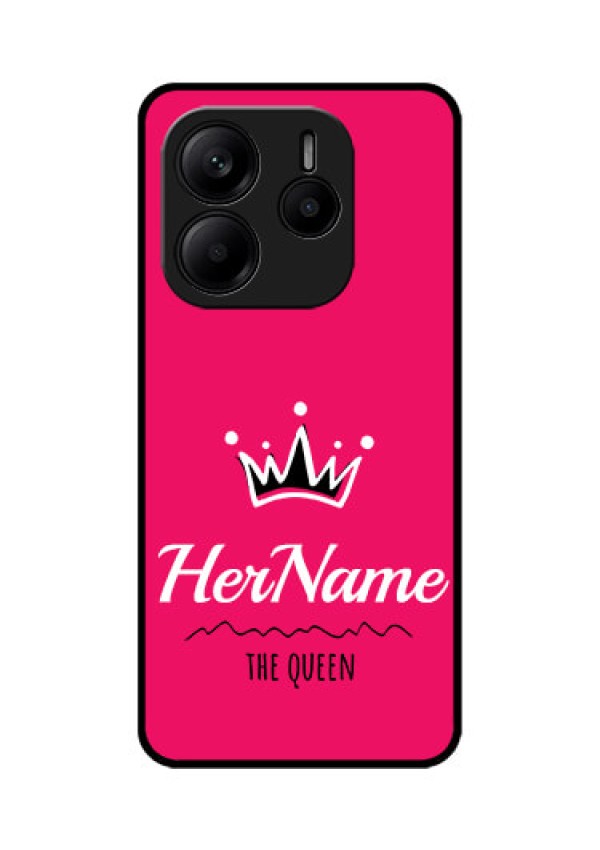 Redmi Note 14 SE 5G Custom Glass Phone Case - Queen With Name Design