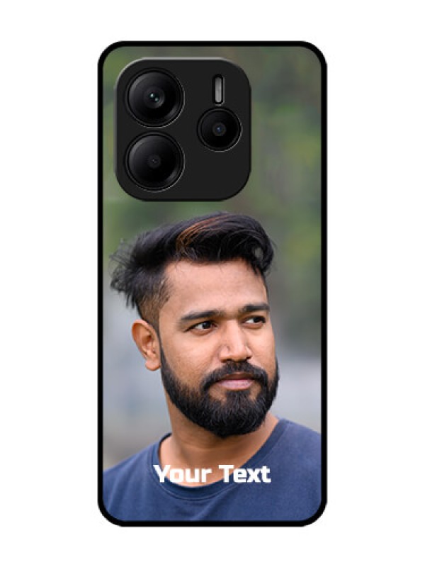 Custom Redmi Note 14 SE 5G Custom Glass Phone Case - Photo With Text Design