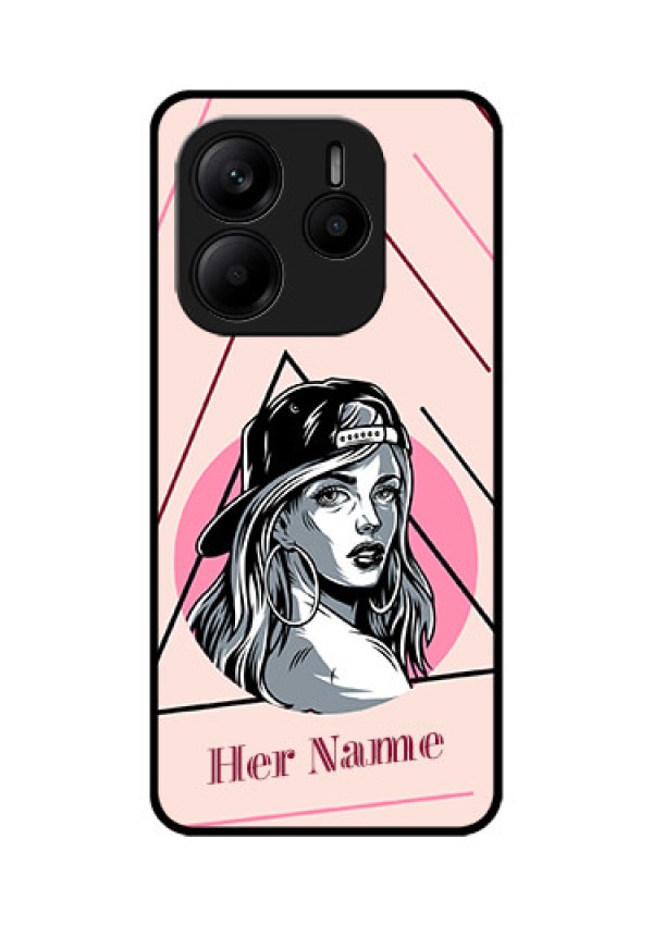 Redmi Note 14 SE 5G Custom Glass Phone Case - Rockstar Girl Design