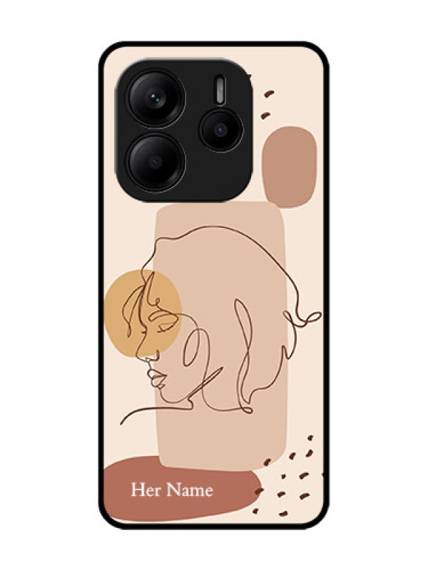 Custom Redmi Note 14 SE 5G Custom Glass Phone Case - Calm Woman Line Art Design