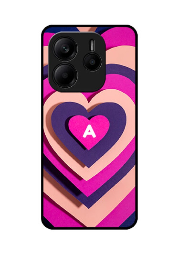 Redmi Note 14 SE 5G Custom Glass Phone Case - Cute Heart Pattern Design