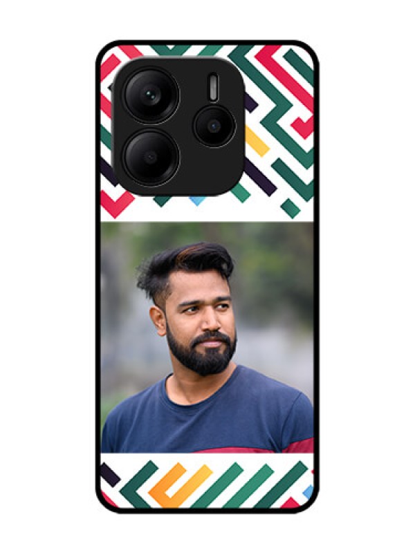 Custom Redmi Note 14 SE 5G Custom Glass Phone Case - Colorful Maze Pattern Design