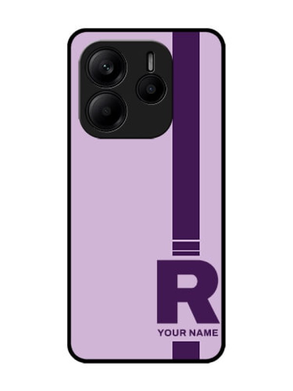 Custom Redmi Note 14 SE 5G Custom Glass Phone Case - Simple Dual Tone Stripe With Name Design