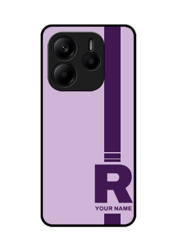 Redmi Note 14 SE 5G Custom Glass Phone Case - Simple Dual Tone Stripe With Name Design