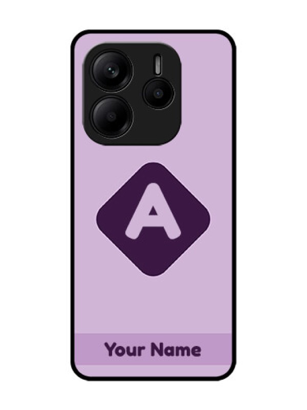 Custom Redmi Note 14 SE 5G Custom Glass Phone Case - Custom Letter In Curved Badge Design