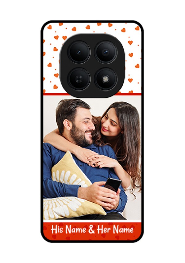 Xiaomi Redmi Note 15 5G Custom Glass Phone Case - Orange Love Symbol Design