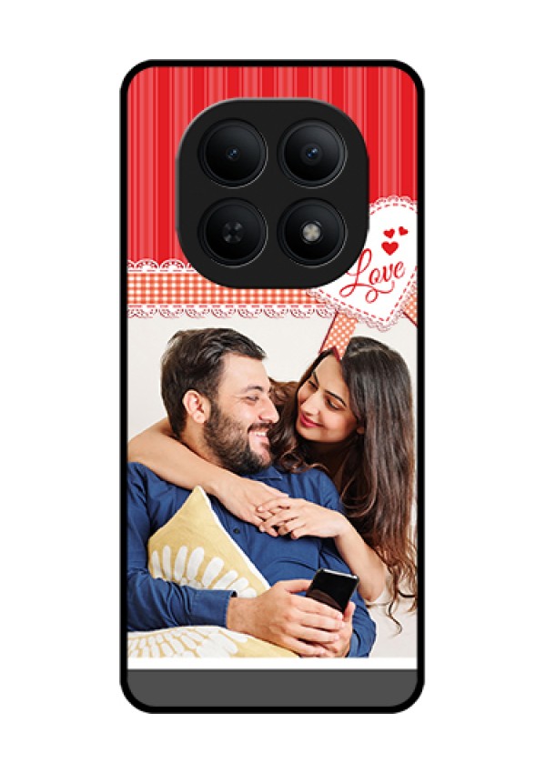 Xiaomi Redmi Note 15 5G Custom Glass Phone Case - Red Love Pattern Design