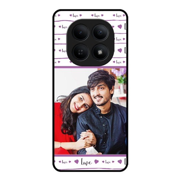 Xiaomi Redmi Note 15 5G Custom Glass Phone Case - Couples Heart Design