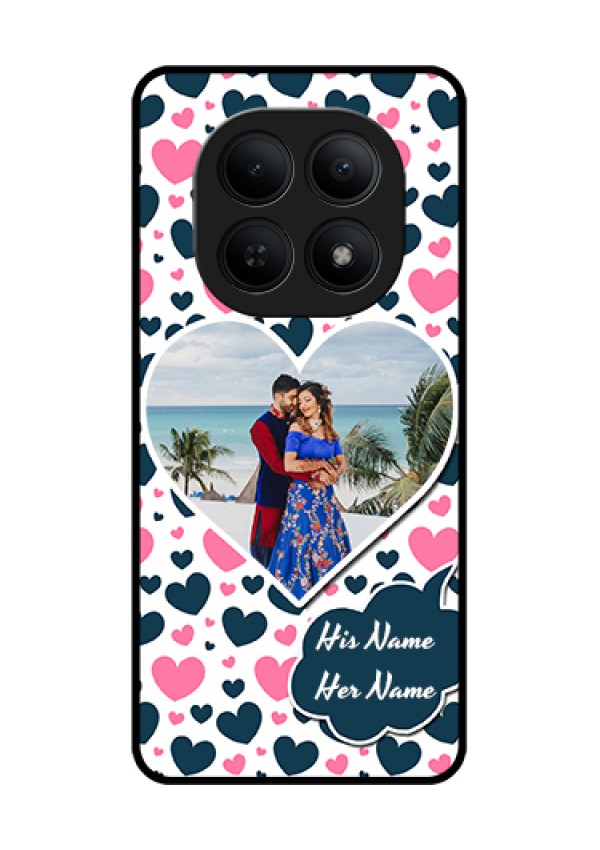 Xiaomi Redmi Note 15 5G Custom Glass Phone Case - Pink & Blue Heart Design