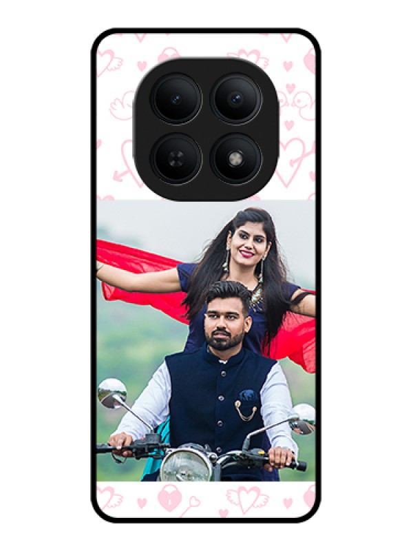 Custom Xiaomi Redmi Note 15 5G Custom Glass Phone Case - Pink Flying Heart Design