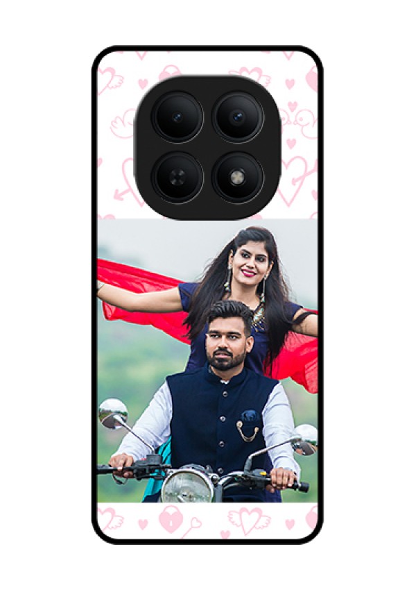 Xiaomi Redmi Note 15 5G Custom Glass Phone Case - Pink Flying Heart Design