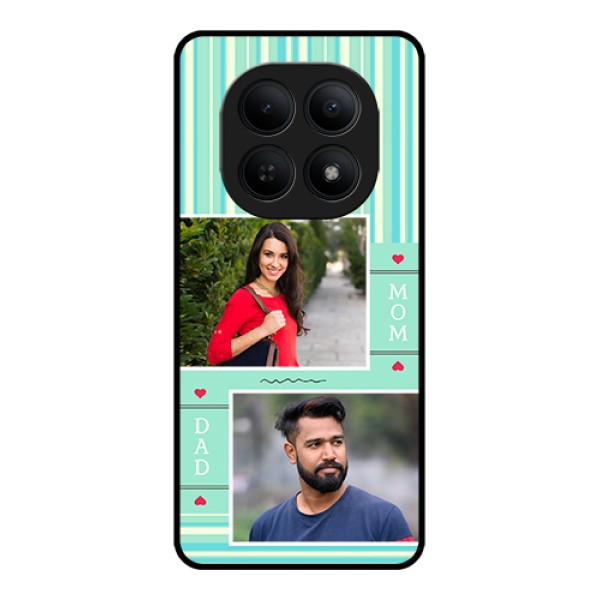 Xiaomi Redmi Note 15 5G Custom Glass Phone Case - Mom & Dad Pic Design