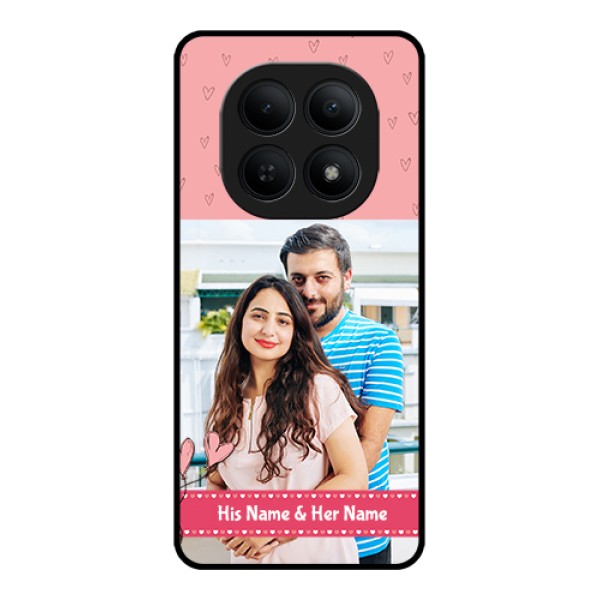 Xiaomi Redmi Note 15 5G Custom Glass Phone Case - Love Design Peach Color