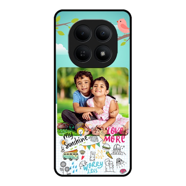 Xiaomi Redmi Note 15 5G Custom Glass Phone Case - Doodle Love Design