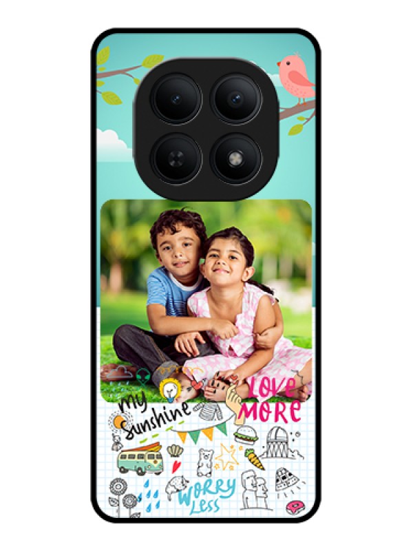 Custom Xiaomi Redmi Note 15 5G Custom Glass Phone Case - Doodle Love Design