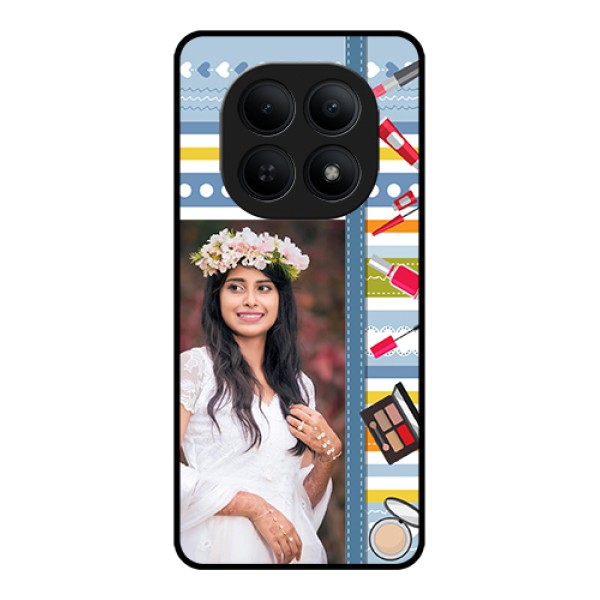 Xiaomi Redmi Note 15 5G Custom Glass Phone Case - Makeup Icons Design