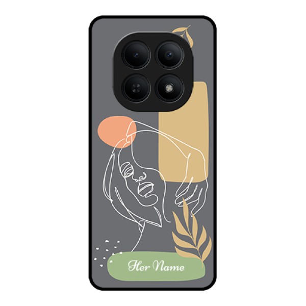 Xiaomi Redmi Note 15 5G Custom Glass Phone Case - Gazing Woman Line Art Design Xiaomi Redmi Note 15 5G Custom Glass Phone Case - Gazing Woman Line Art Design