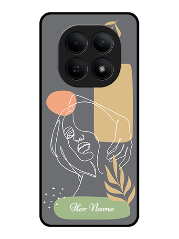 Custom Xiaomi Redmi Note 15 5G Custom Glass Phone Case - Gazing Woman Line Art Design