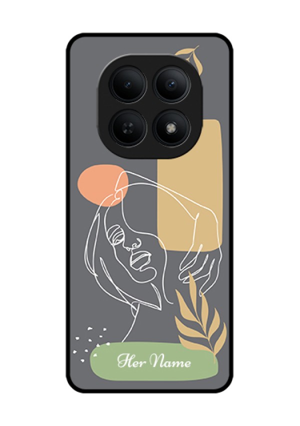 Xiaomi Redmi Note 15 5G Custom Glass Phone Case - Gazing Woman Line Art Design