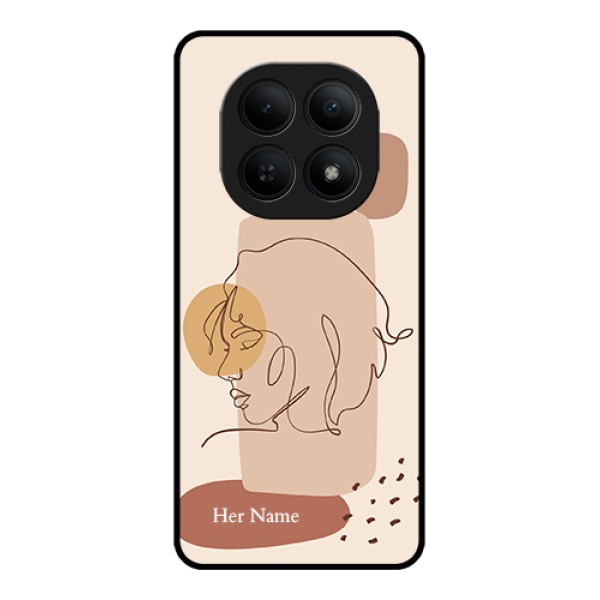 Xiaomi Redmi Note 15 5G Custom Glass Phone Case - Calm Woman Line Art Design