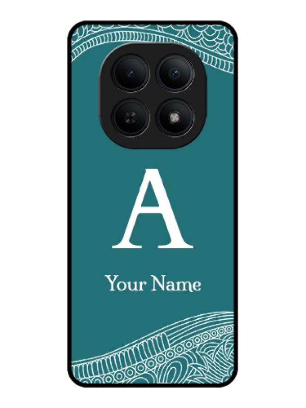 Custom Xiaomi Redmi Note 15 5G Custom Glass Phone Case - Line Art Pattern With Custom Name Design