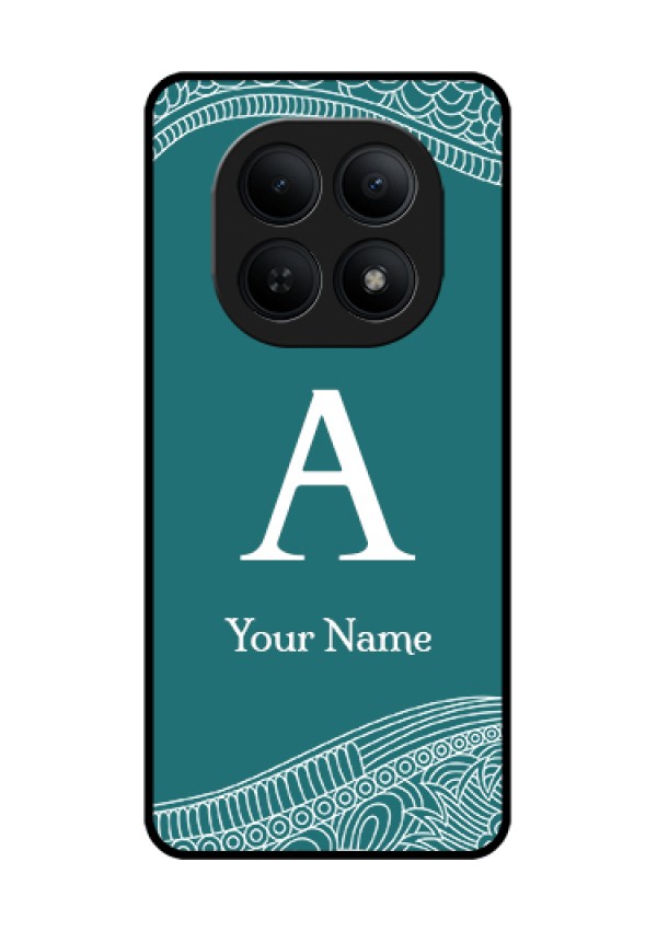 Xiaomi Redmi Note 15 5G Custom Glass Phone Case - Line Art Pattern With Custom Name Design