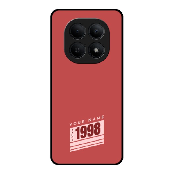 Xiaomi Redmi Note 15 5G Custom Glass Phone Case - Red Custom Year Of Birth Design Xiaomi Redmi Note 15 5G Custom Glass Phone Case - Red Custom Year Of Birth Design