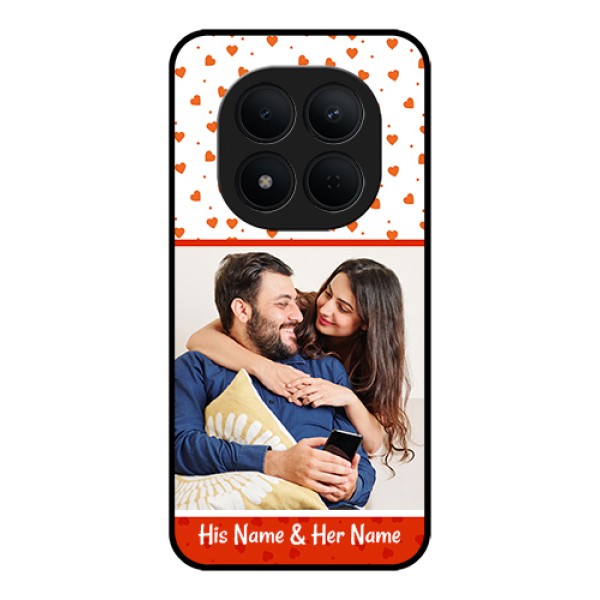 Xiaomi Redmi Note 15 Pro 5G Custom Glass Phone Case - Orange Love Symbol Design