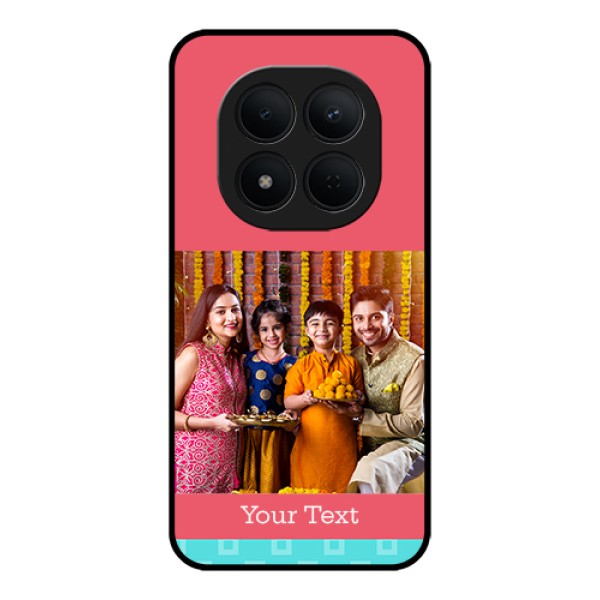Xiaomi Redmi Note 15 Pro 5G Custom Glass Phone Case - Peach & Blue Color Design