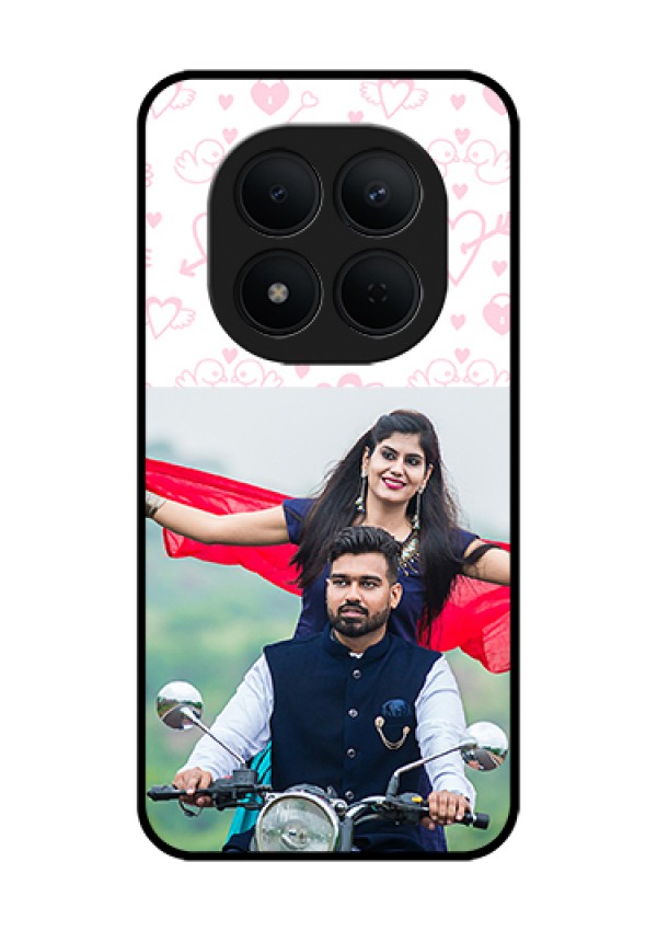 Xiaomi Redmi Note 15 Pro 5G Custom Glass Phone Case - Pink Flying Heart Design