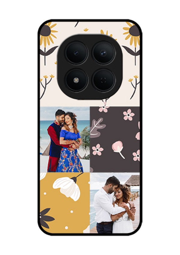Xiaomi Redmi Note 15 Pro 5G Custom Glass Phone Case - 3 Images With Floral Design