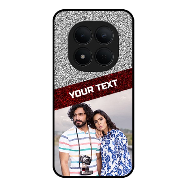 Xiaomi Redmi Note 15 Pro 5G Custom Glass Phone Case - Image Holder With Glitter Strip Design Xiaomi Redmi Note 15 Pro 5G Custom Glass Phone Case - Image Holder With Glitter Strip Design