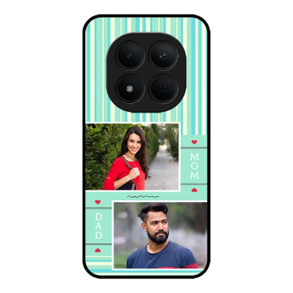 Xiaomi Redmi Note 15 Pro 5G Custom Glass Phone Case - Mom & Dad Pic Design