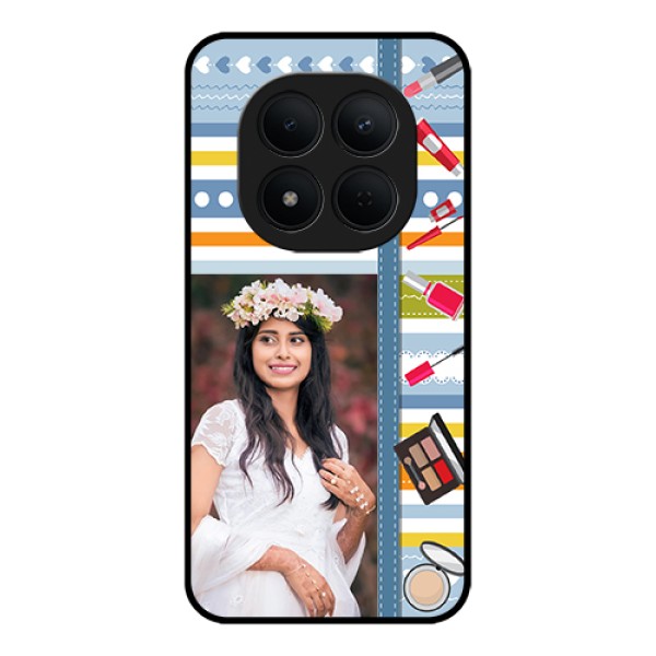 Xiaomi Redmi Note 15 Pro 5G Custom Glass Phone Case - Makeup Icons Design