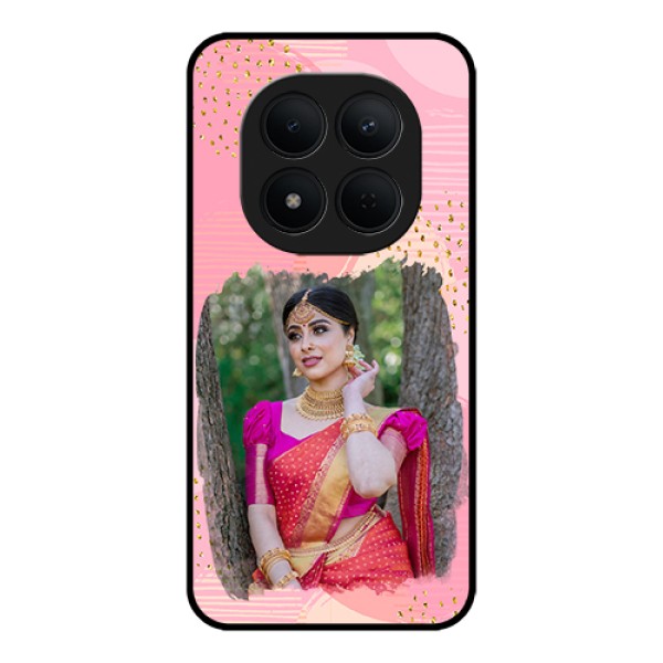 Xiaomi Redmi Note 15 Pro 5G Custom Glass Phone Case - Gold Glitter Splash Design