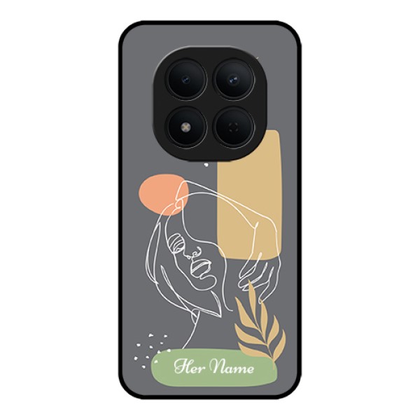 Xiaomi Redmi Note 15 Pro 5G Custom Glass Phone Case - Gazing Woman Line Art Design Xiaomi Redmi Note 15 Pro 5G Custom Glass Phone Case - Gazing Woman Line Art Design