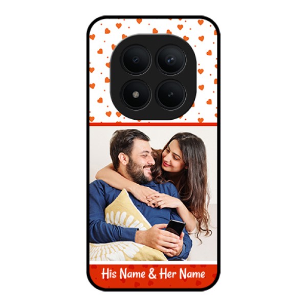 Xiaomi Redmi Note 15 Pro Plus 5G Custom Glass Phone Case - Orange Love Symbol Design