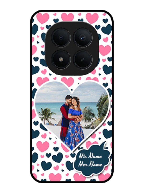 Custom Xiaomi Redmi Note 15 Pro Plus 5G Custom Glass Phone Case - Pink & Blue Heart Design