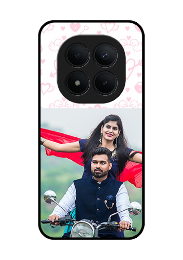 Xiaomi Redmi Note 15 Pro Plus 5G Custom Glass Phone Case - Pink Flying Heart Design