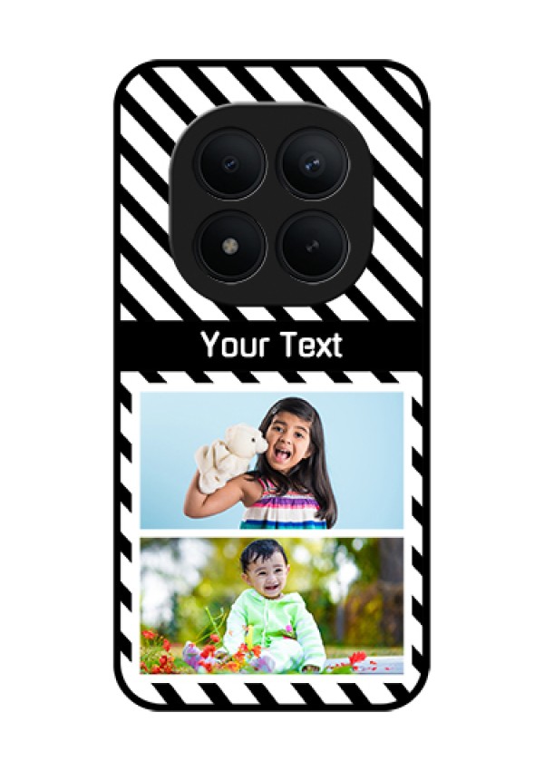 Xiaomi Redmi Note 15 Pro Plus 5G Custom Glass Phone Case - Black And White Stripes Design