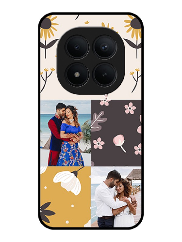 Custom Xiaomi Redmi Note 15 Pro Plus 5G Custom Glass Phone Case - 3 Images With Floral Design