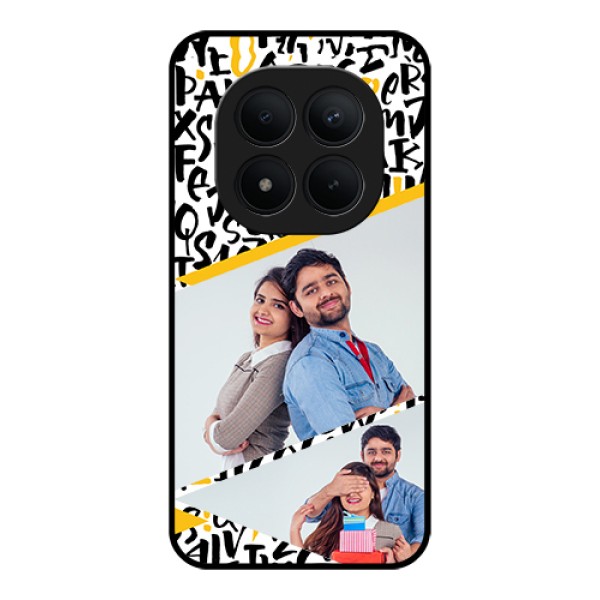 Xiaomi Redmi Note 15 Pro Plus 5G Custom Glass Phone Case - Letters Pattern Design