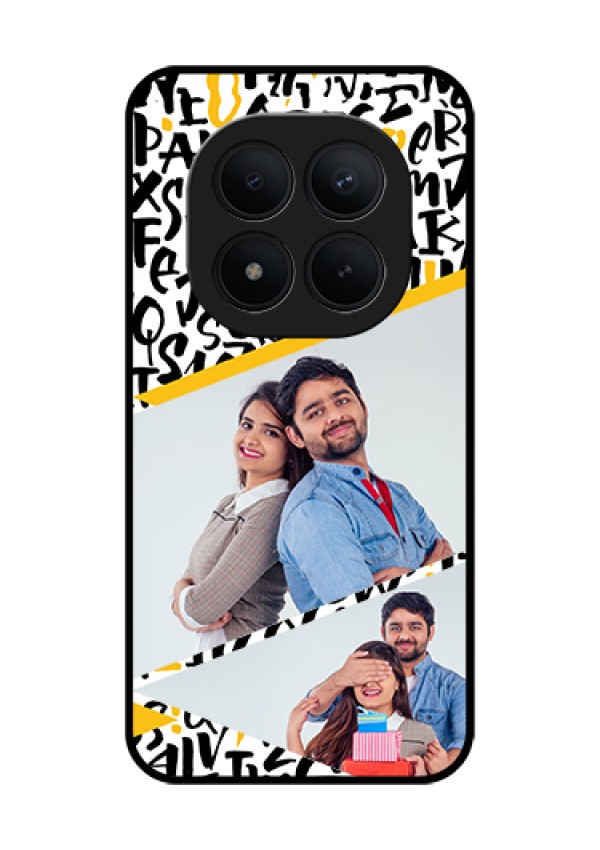 Xiaomi Redmi Note 15 Pro Plus 5G Custom Glass Phone Case - Letters Pattern Design