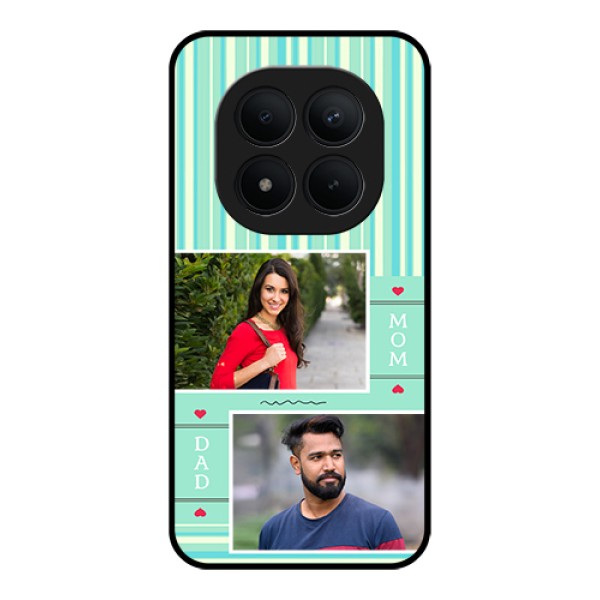 Xiaomi Redmi Note 15 Pro Plus 5G Custom Glass Phone Case - Mom & Dad Pic Design